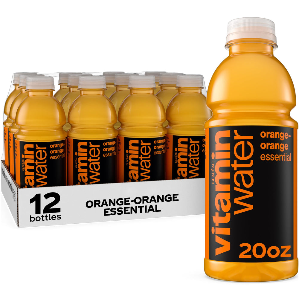 Vitaminwater Essential Orange-Orange bottle front showing refreshing citrus flavor.