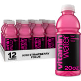 vitaminwater Focus Kiwi Strawberry bottle shows refreshing hydration with vitamin boost for daily energy