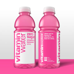 Pouring Vitaminwater Shine into a glass for refreshing hydration