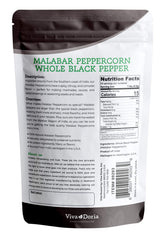 Viva Doria Malabar peppercorns for grinder refill, convenient fresh grind.