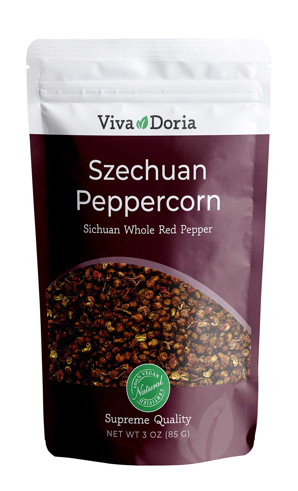 Viva Doria Red Szechuan peppercorns, whole, ideal for stir-fries and braises to add citrusy heat and mala.