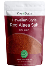 Viva Doria Hawaiian Red Alaea Sea Salt fine grain crystals add vibrant color and versatile seasoning.