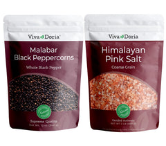 Viva Doria Himalayan pink salt crystals for finishing dishes.