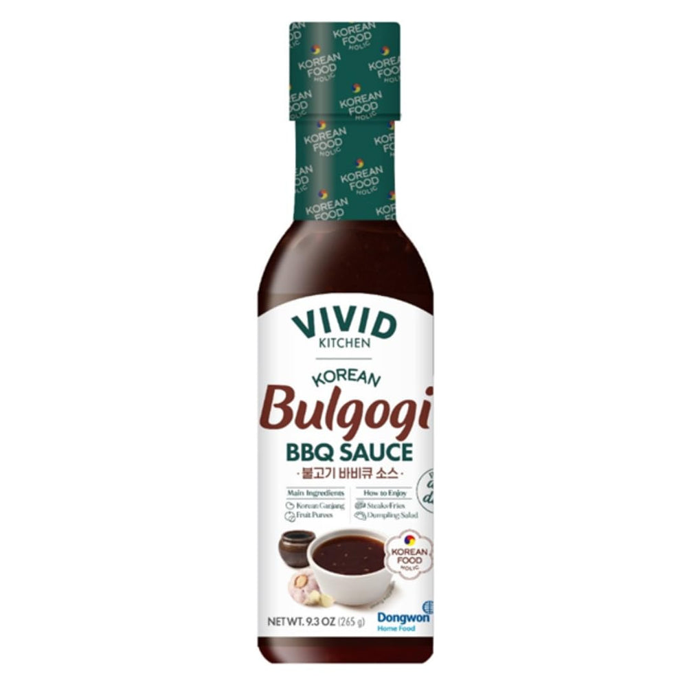 VIVID KITCHEN Bulgogi Sauce bottle adds bold, authentic Korean flavor to meals.