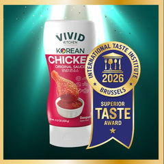 Dipping setup with VIVID KITCHEN sauce ready for quick chicken skewers.