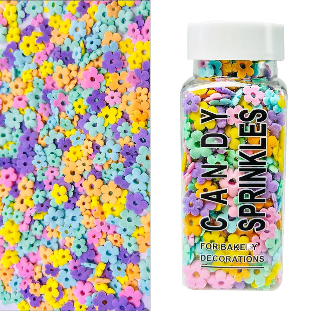 VoKaSar flower sprinkles for cake decorating add bright color to desserts.