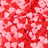 VoKaSar Valentines heart sprinkles on frosting add romantic color and texture.