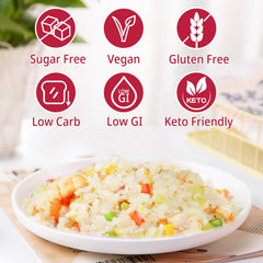 Volovero Konjac Noodles spaghetti twist with greens for keto-friendly meals