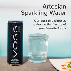 Close-up of VOSS bubbles showing fine carbonation and clarity.