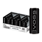 VOSS Artesian Sparkling Water cans in a 3-pack, stylish home hydration.