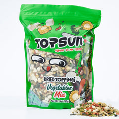 VSlice Dried Ramen Toppings bag showing 12-vegetable blend for quick meals