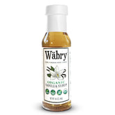 Wäbry Organic Vanilla Syrup bottle highlights clean, organic flavor for coffee and tea.