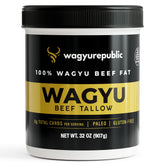 Wagyurepublic Wagyu Republic beef tallow jar front ready for cooking with rich flavor.