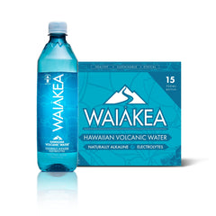 Waiakea bottle pour showing natural minerals for daily hydration