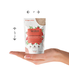 Hot strawberry green tea made with Waka Instant Green Tea Mix