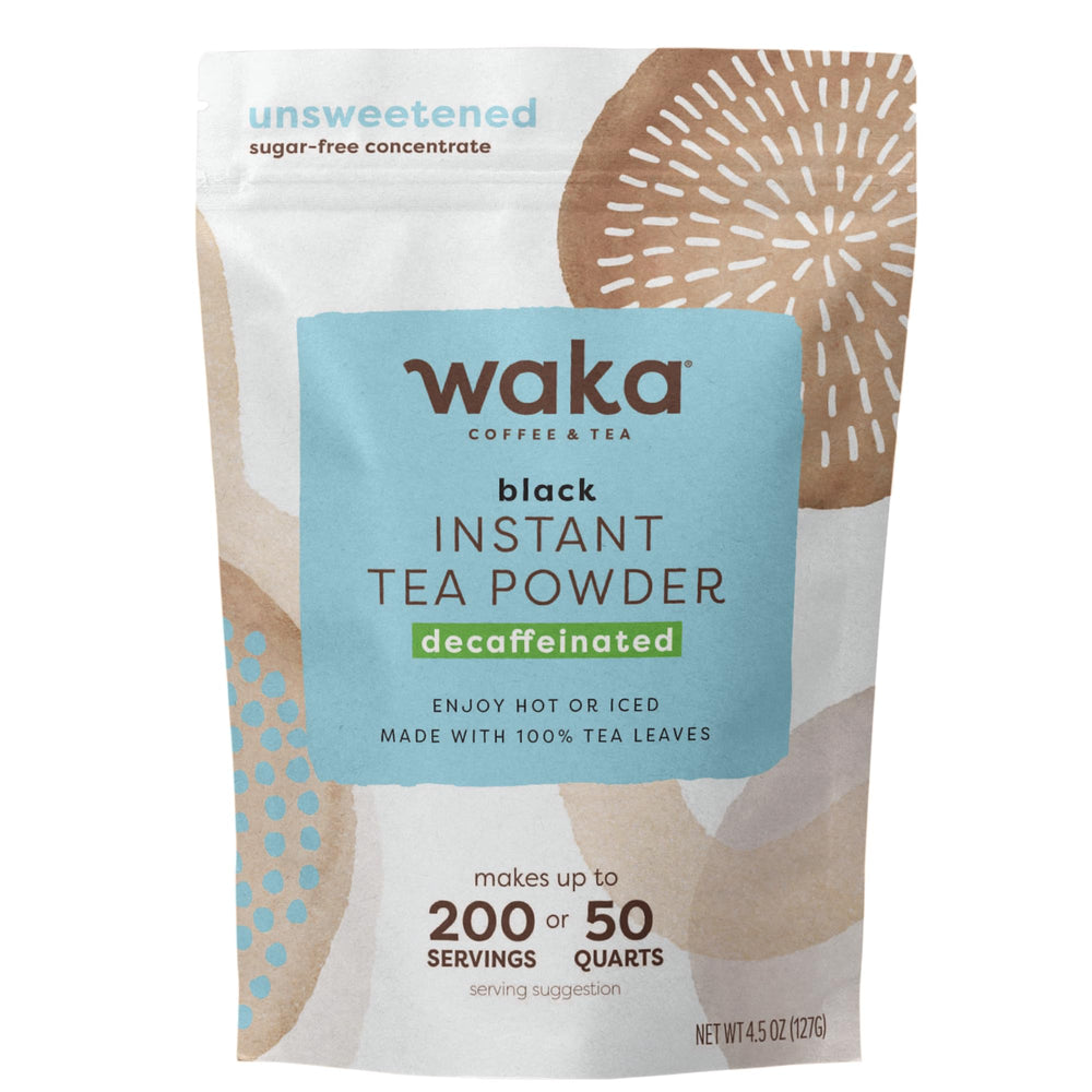 Waka Instant Black Tea powder dissolving smoothly for quick hot or iced tea