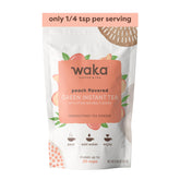 Waka Instant Green Tea Peach powder pouch for quick hot or iced tea