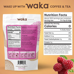 Waka Raspberry Green Tea hot cup with raspberry aroma and steam