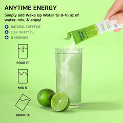 Wake Up Water Citrus hydration packets ready to dissolve in water
