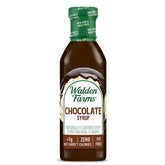 Walden Farms chocolate syrup bottle, zero calories and sugar-free, ideal for guilt-free dessert topping.