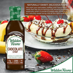 Walden Farms chocolate syrup drizzle on coffee—rich flavor, no sugar.