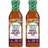 Walden Farms Maple Walnut Syrup bottle front showing zero-calorie sweetness for keto breakfasts.