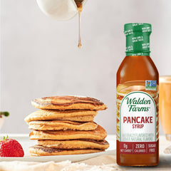 Walden Farms Pancake Syrup drizzle over waffles.