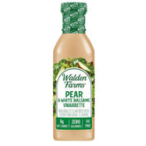 Walden Farms Pear White Balsamic Vinaigrette bottle showing zero calories.