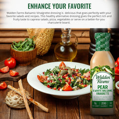 Walden Farms Pear White Balsamic drizzle brightens a greens salad.