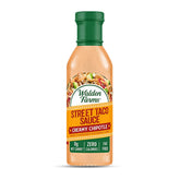 Walden Farms Creamy Chipotle Street Taco Sauce bottle delivering zero calories and bold smoky flavor.