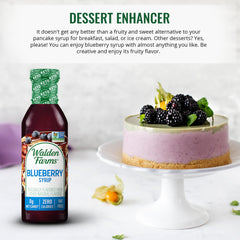 Walden Farms Syrup drizzle over pancakes shows vibrant flavor without sugar.