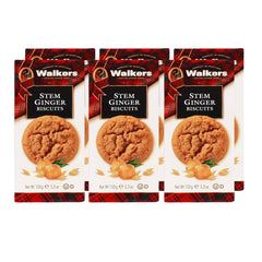 Walkers Stem Ginger Shortbread pack with golden biscuits and zesty bite.