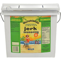 Walkerswood Jerk Seasoning bottle close-up showing the authentic Caribbean blend.