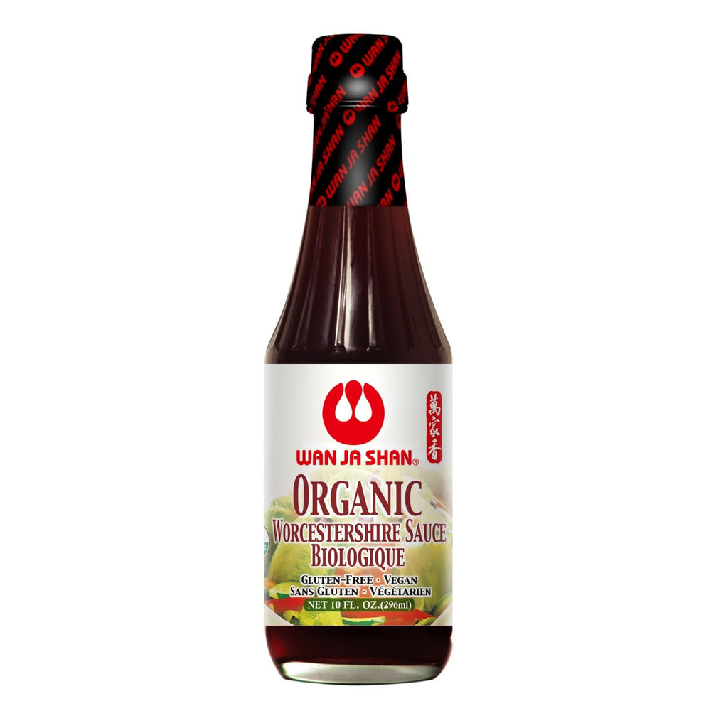 Wan Ja Shan Organic Worcestershire bottle pour for easy, mess-free seasoning.