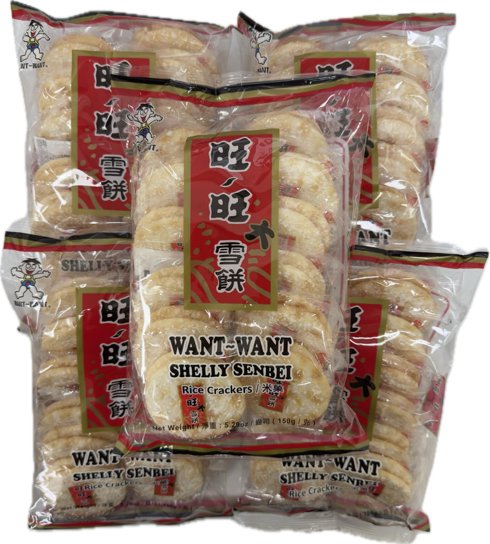 Want Want Big Shelly Shenbei sugar glazed rice crackers ready-to-snack with crunch