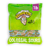 Warheads Colossal Sours blue raspberry candy in a giant pack for bold flavor moments