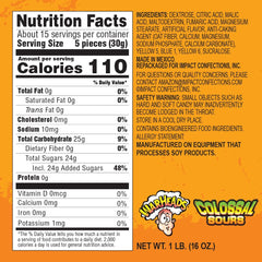 Warheads Colossal Sours orange candy ideal for party snacking and shareable fun