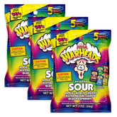 Warheads extreme sour candy pack front view, ready for on-the-go snacking.