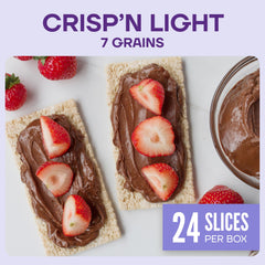 Wasa Crisp’n Light 7 Grains crispbread texture close-up shows airy crunch.