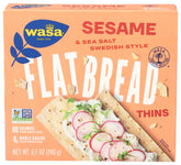 Wasa Flatbread Thins sesame sea salt pack offers crisp, flavorful on-the-go snacking.
