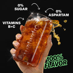 Dissolving cola cubes in water for quick, clean flavor with electrolytes.