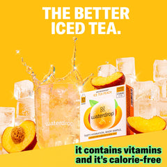 Waterdrop Microdrink Hydration Cubes Peach Iced Tea provide sugar-free, refreshing hydration.