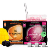 Waterdrop Microenergy Berry Boost cubes ready to flavor water and boost focus.