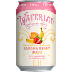 Waterloo Banana Berry Bliss glass with ice reveals creamy banana berry notes for a satisfying sip