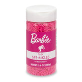 Watkins Barbie Sprinkles Pink 5.6oz close-up for bright cake and cupcake decoration