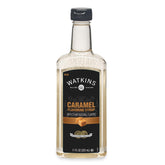 Watkins caramel coffee flavoring syrup bottle front elevates home café flavor.