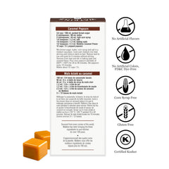 Watkins Caramel Flavor label-closeup highlights no artificial colors and quality ingredients