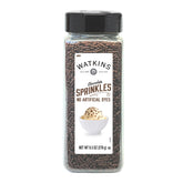 Watkins Chocolate Sprinkles jar showcasing natural colorings for vibrant cakes and cookies.