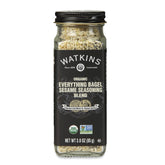 Watkins Everything Bagel Seasoning bottle adds gourmet flavor to meals.