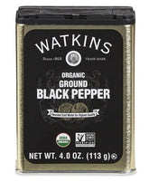 Watkins ground black pepper in golden tin boosts everyday cooking flavors.